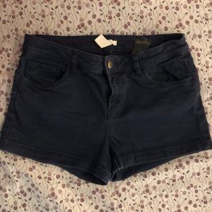 Dark blue H&M denim shorts.